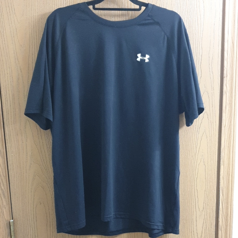 Under Armour Black Short-Sleeve Athletic Tee with White Logo